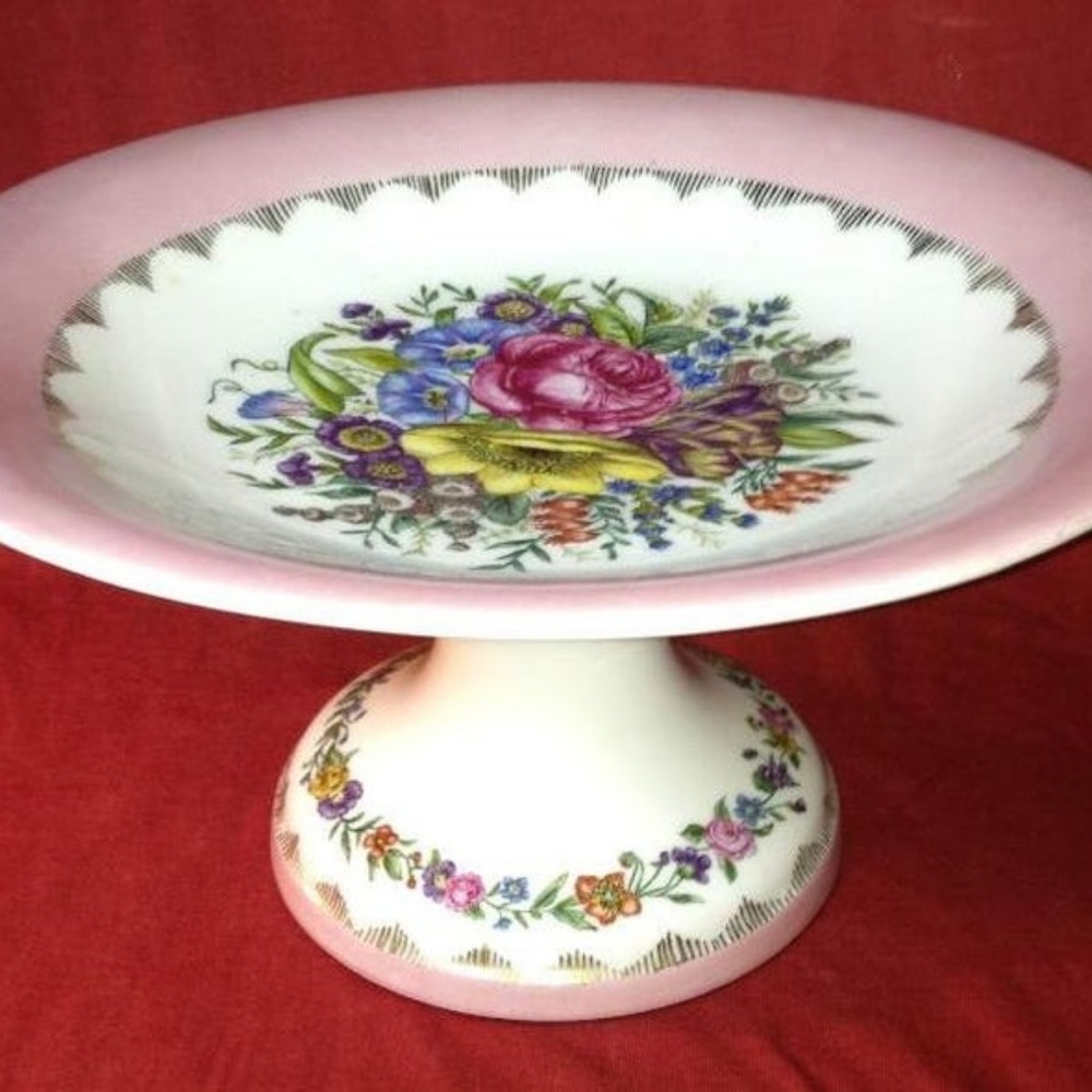 Cake Candy Platter Dish 10" Diameter Top x 5" Base